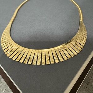 Vintage Cleopatra Gold Plate Over Sterling Silver Necklace for Women